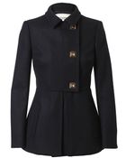 Valentino Fleece Wool Pea Coat - Lyst