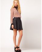 ASOS Collection Premium Skirt in Pleated Leather - Lyst