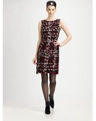 Oscar de la Renta Embroidered Silk Dress - Lyst