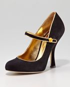 Dolce & Gabbana Mary Jane Suede Pump - Lyst