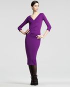 Donna Karan New York Surplice Jersey Dress - Lyst