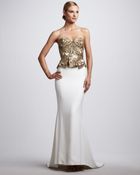 Marchesa Beaded Corsettop Gown - Lyst