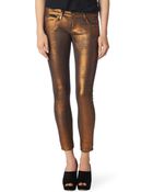Current/Elliott The Stiletto Metallic Skinny Jeans - Lyst