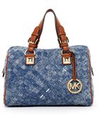 MICHAEL Michael Kors Grayson Woven Medium Satchel - Lyst