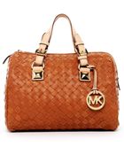 MICHAEL Michael Kors Grayson Woven Medium Satchel - Lyst