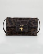 Prada Leopard Print Calf Hair Crossbody - Lyst