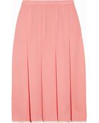 Jill Stuart Gabriella Pleated Silk Crepe Skirt - Lyst