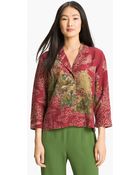 Citron Notch Collar Silk Blend Jacket - Lyst