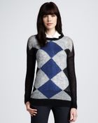 Theory Argyle Sweater - Lyst