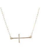 Peggy Li Sideways Cross Necklace Gf - Lyst