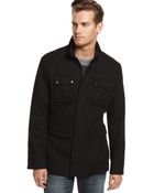 Calvin Klein Melton Wool Military Coat - Lyst
