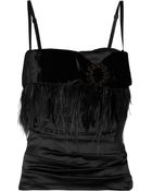 Dolce & Gabbana Embellished Stretch Silk Satin Top - Lyst