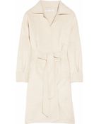 Oscar de la Renta Rabbit Wool and Cashmere Blend Coat - Lyst