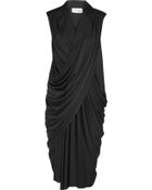 Saint Laurent Draped Satin Jersey Dress - Lyst
