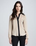 Theory Gerine Contrast Blouse - Lyst