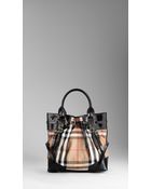 Burberry Medium House Check Bridle Leather Tote Bag - Lyst