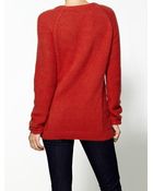 Enza Costa Angora Panel Crew Sweater - Lyst