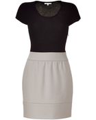 Paule Ka Black and Chalk Combo Dress - Lyst