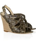 Alexandre Birman Python Wedge Sandals - Lyst