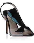 Nicholas Kirkwood Suede and Glitter Bow Sandal - Lyst