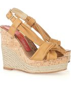 Paloma Barceló Marga Leather Wedge Sandals - Lyst