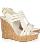 Tory Burch Leslie Leather and Cork Wedge Sandals - Lyst