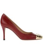 Valentino Pumps in Burgundy Grained Calfskin - Lyst