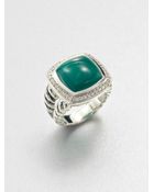 David Yurman Green Onyx Sterling Silver Ring - Lyst