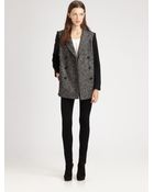 Tibi Bonded Tweed Peacoat - Lyst