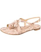 Stuart Weitzman Snakeprint Suede Sandal - Lyst