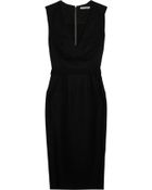 Victoria Beckham Belted Stretch Wool Blend Dress - Lyst