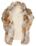 Miu Miu Ribbed Knit Vest with Fur Trimmed Overlay - Lyst