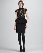 Alice + Olivia Robyn Lace Top Peplum Dress - Lyst