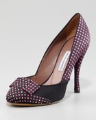 Tabitha Simmons Frida Necktie Silk Checker Pump - Lyst