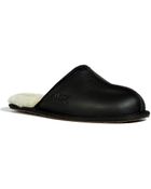 Ugg Black Scruff Leather Slippers - Lyst