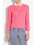 Acne Studios Lia Cable Knit Cropped Jumper - Lyst