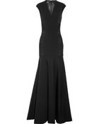 Amanda Wakeley Mesh Paneled Crepe Gown - Lyst