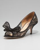 Valentino Couture Bow Lace Pump - Lyst