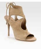 Aquazzura Suede Cutout Sandals - Lyst