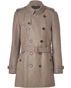 Burberry Bracken Heather Wool Short Britton Trench Coat - Lyst