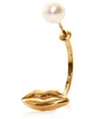 Delfina Delettrez Gold Lip and Pearl Single Earring - Lyst