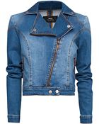 Mango Mango Denim Washed Jacket Denim - Lyst