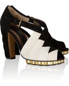 Marni Twotone Suede Sandals - Lyst