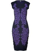 McQ by Alexander McQueen Irisblack Leaf Knit Dress - Lyst