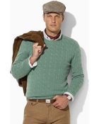 Polo Ralph Lauren Cabled Cashmere Crewneck - Lyst