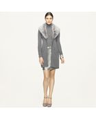 Ralph Lauren Black Label Shearling Shawl Cardigan - Lyst