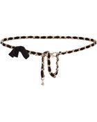 Zara Chain Belt with Velvet Bow - Lyst