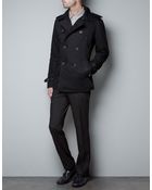 Zara Double Breasted Trench Coat - Lyst