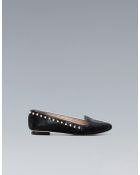 Zara Studded Pony Skin Slipper - Lyst