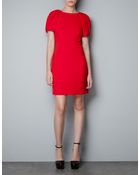 Zara Puff Sleeve Dress - Lyst